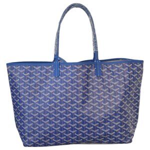 Goyard Goyardine Blue St. Louis PM Tote Bag Palladium Hardware Shopper handbag